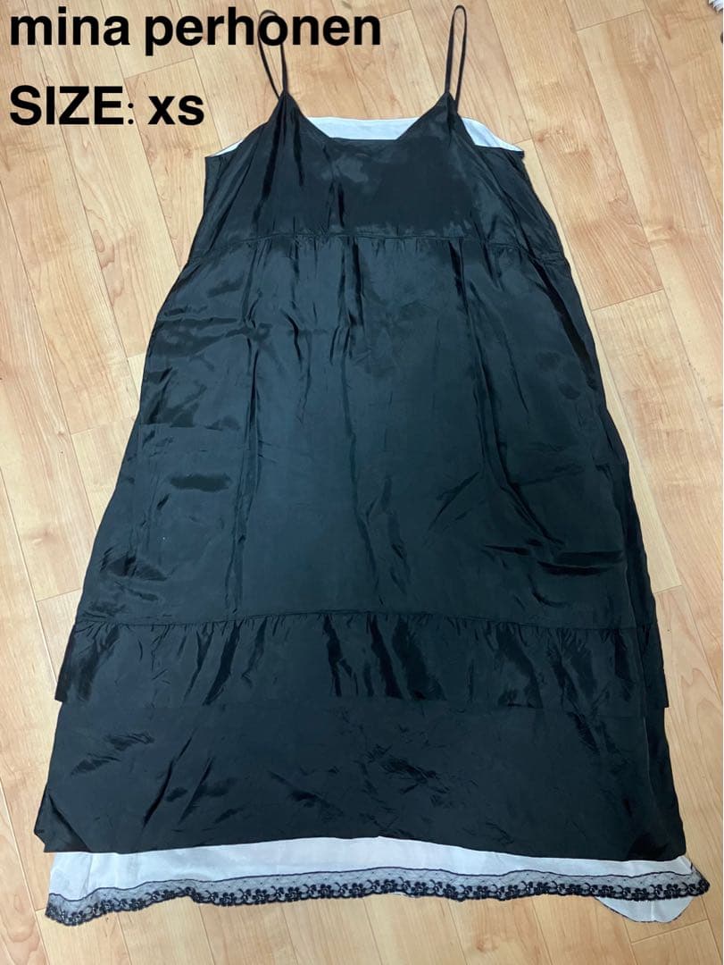 mina perhonen ドレス　ノースリーブワンピース　レース　黒
