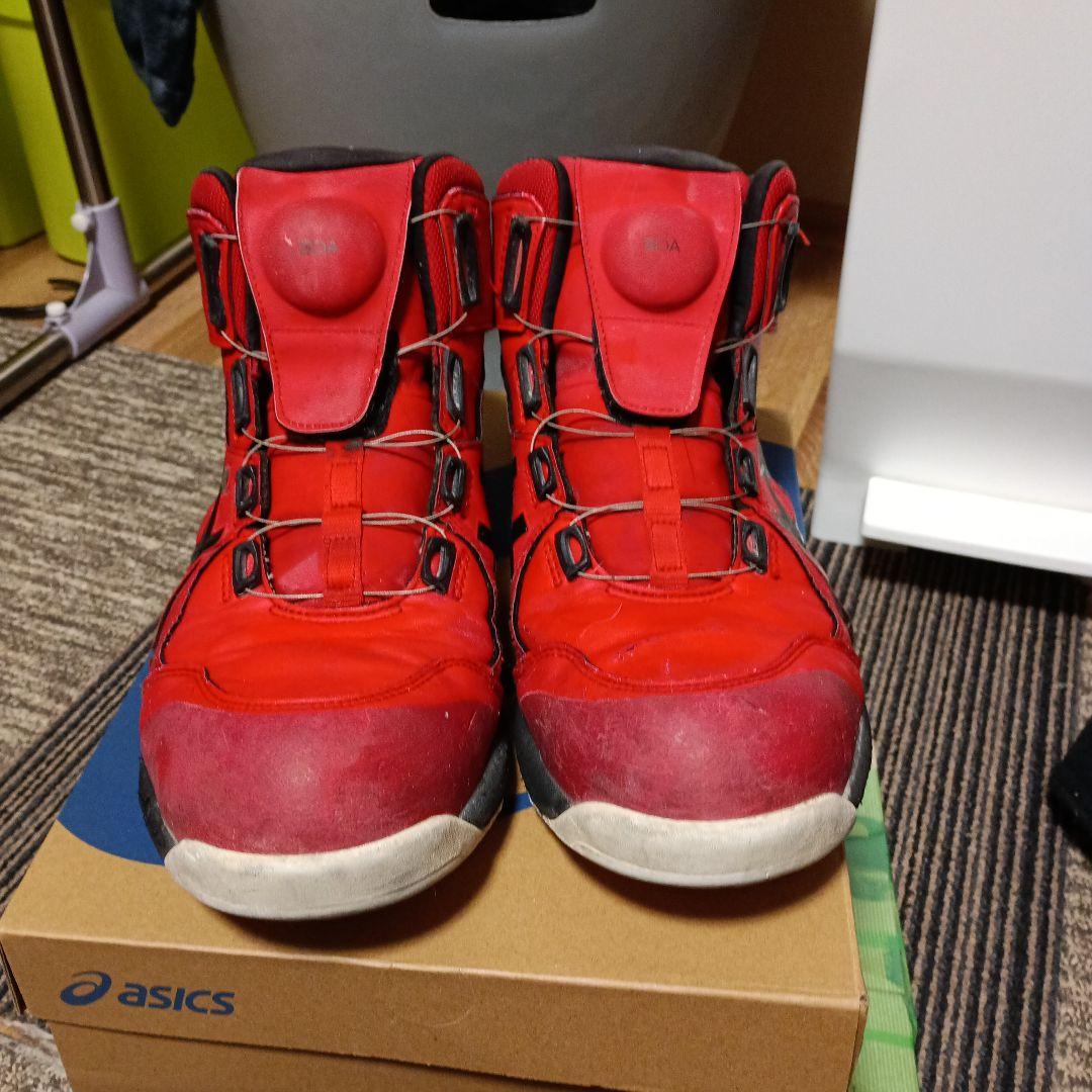 ASICS BOAシステム ハイカット安全靴 レッド