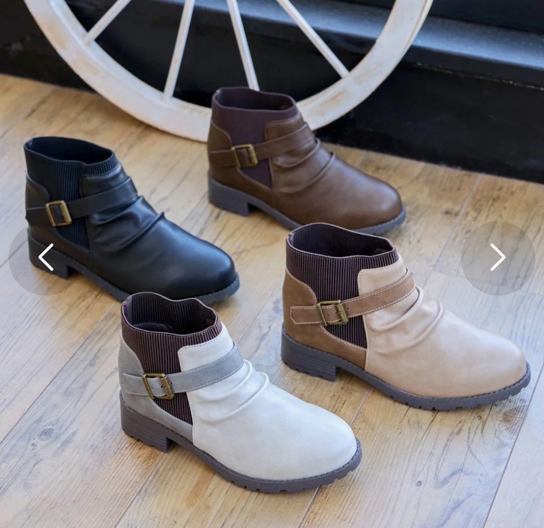 マーレマーレ　maRe maRe　防水防滑ベルトコンビブーツ　ダーク　ブラウン