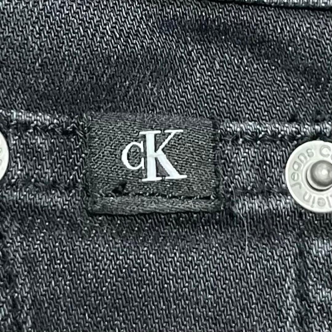 カルバンクラインジーンズ　刻印 パッチロゴ　ブラックデニムハーフパンツ　W25.