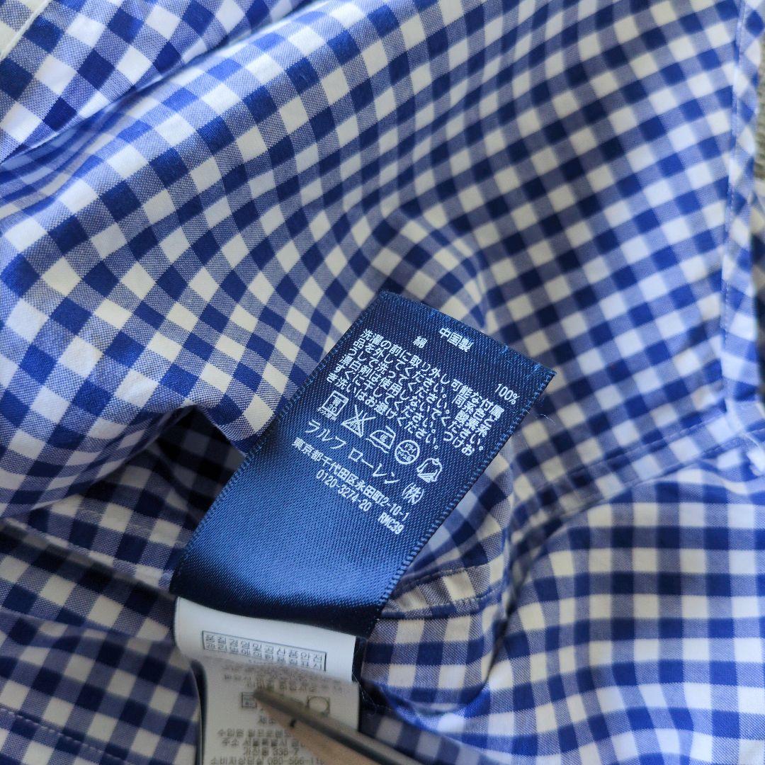 ラルフローレン　国内正規品　美シルエット　ポニー刺繡　ギンガムチェックシャツ