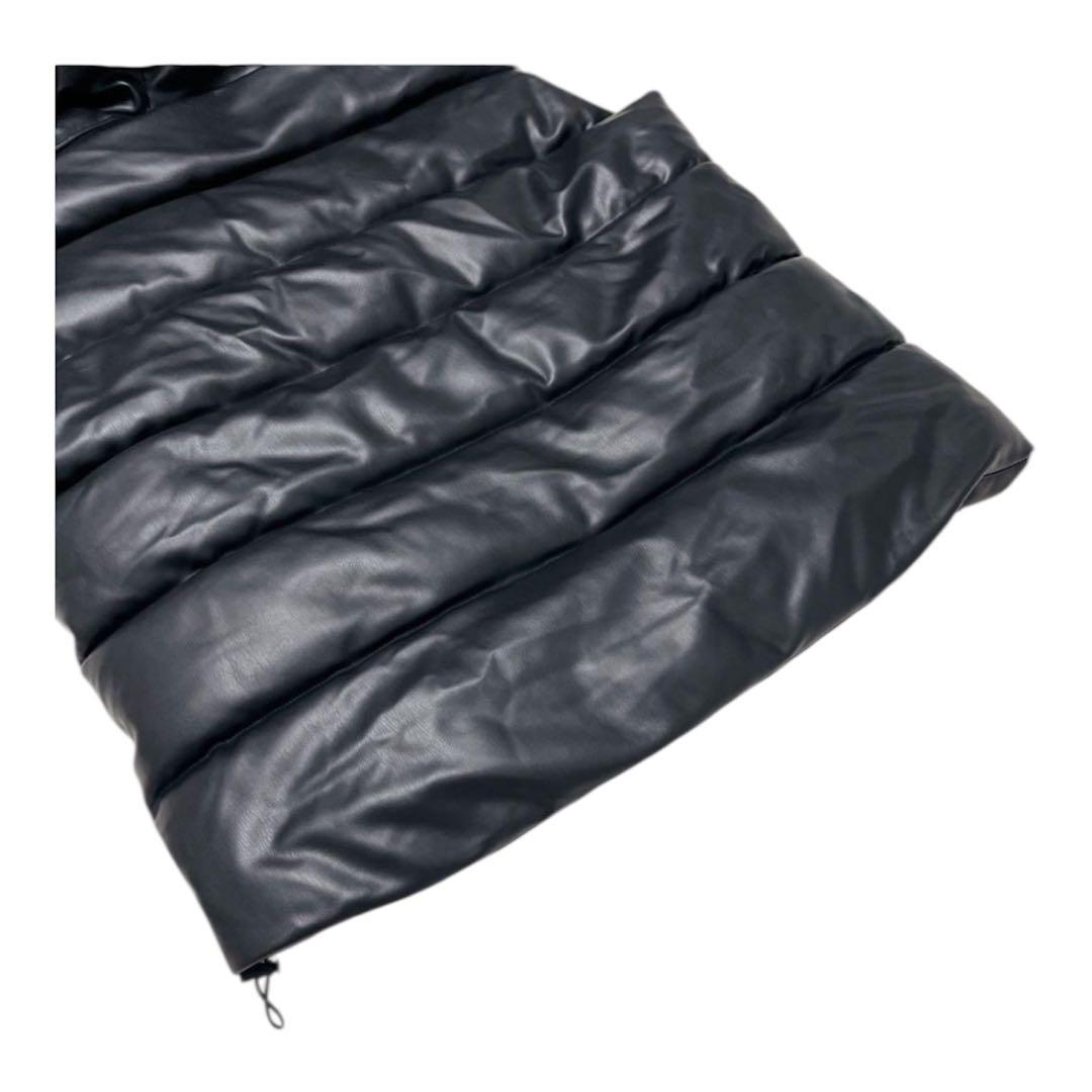 ZARA 希少 完売品 フェイク レザー ダウンベスト XLサイズ　パフベスト