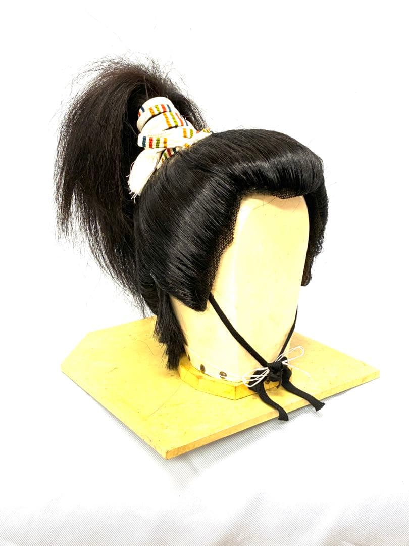 信長、中サイズ、中古舞踊かつら、大衆演劇かつら、日本髪かつら、ケース付き