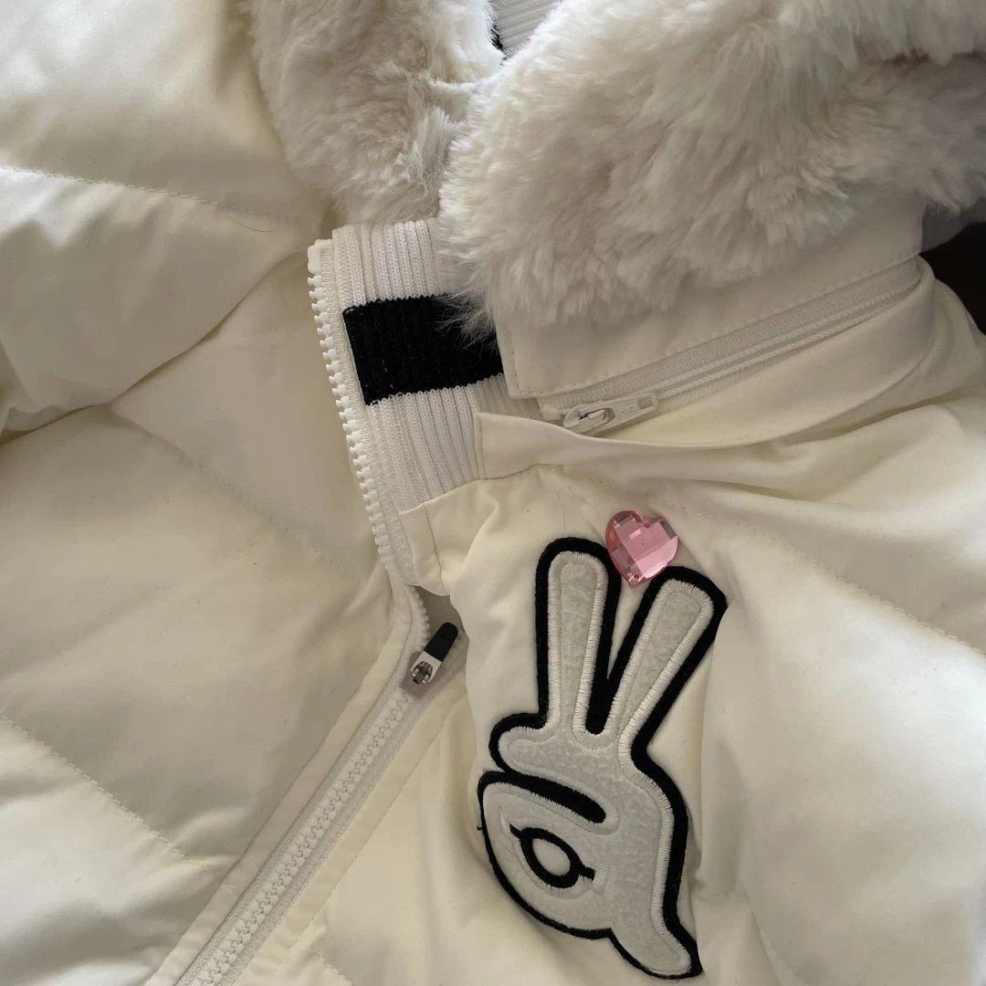 ホワイト フード付きジャケット