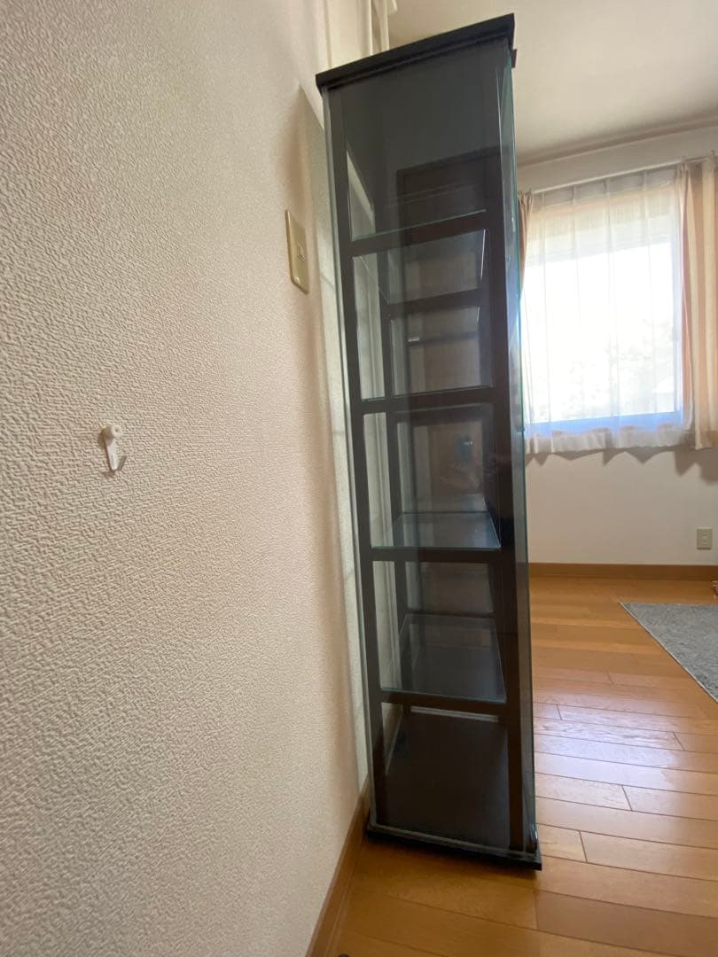 送料込み コレクションケース 5段 ブラック 強化ガラス 全面ガラス (1点)