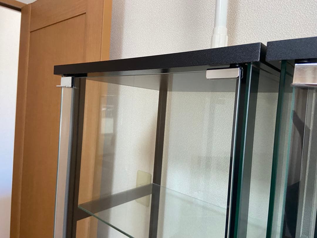 送料込み コレクションケース 5段 ブラック 強化ガラス 全面ガラス (1点)