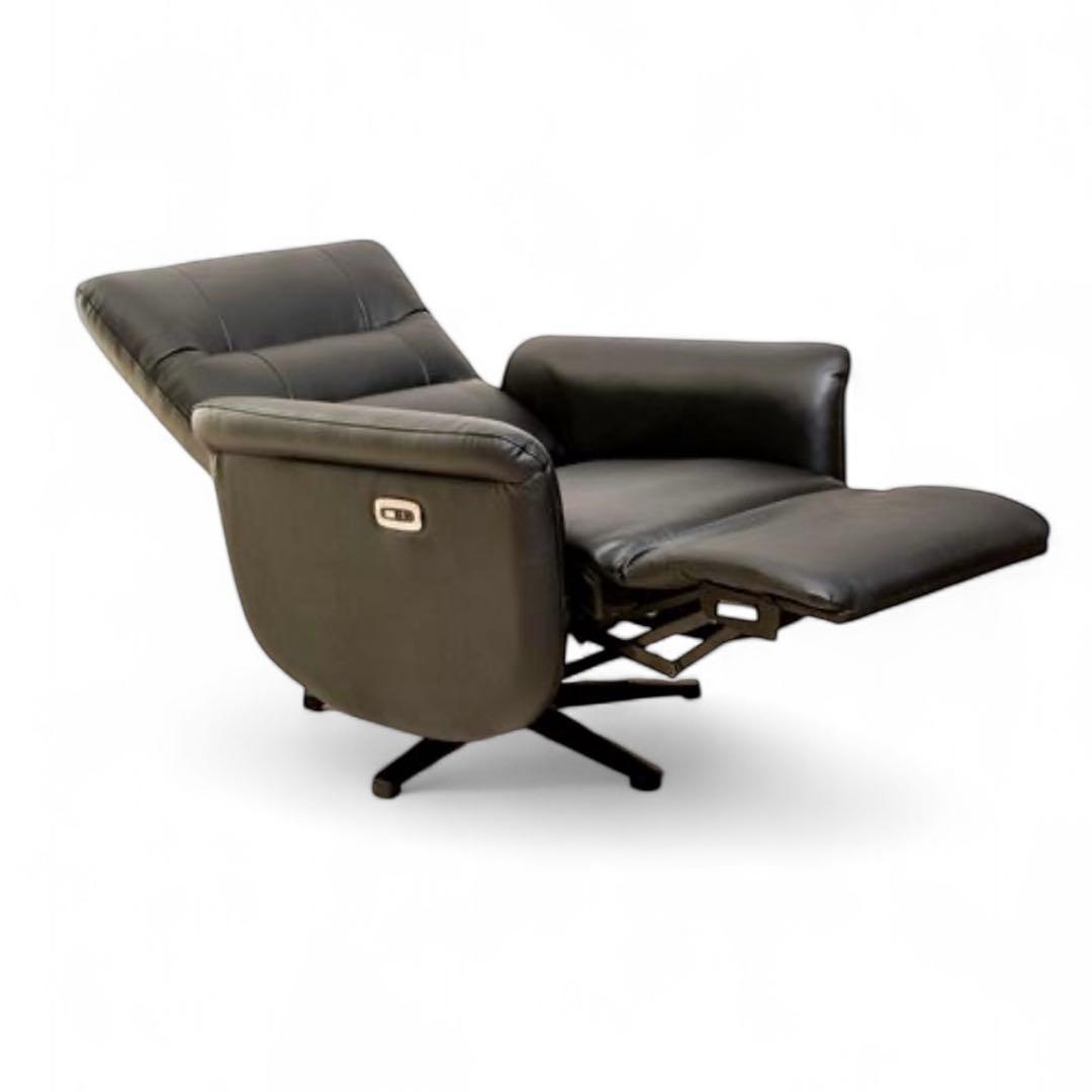 【新品未開封】電動リクライニングチェアYEPC190006BK本革 ブラック