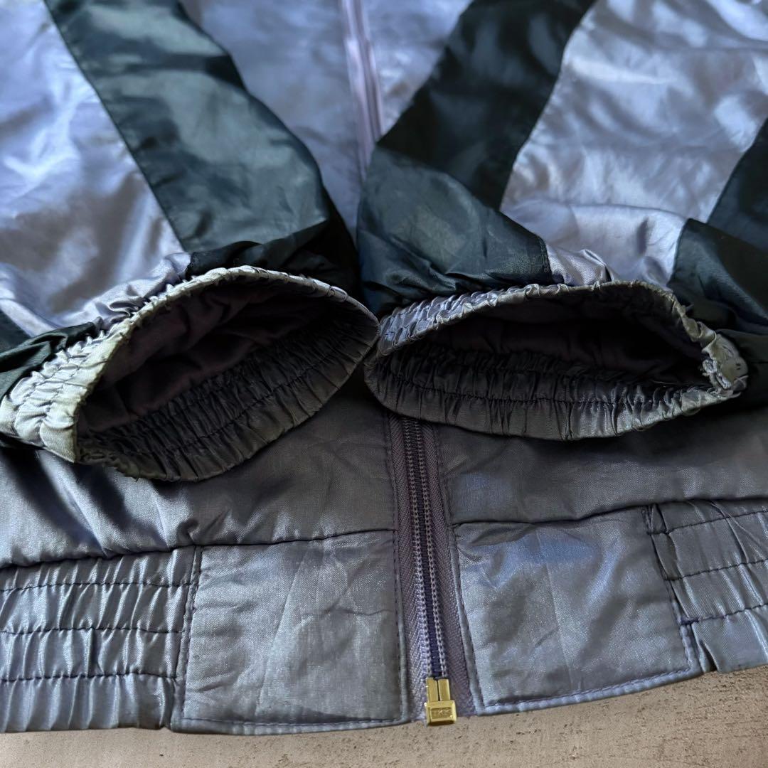 希少80sアディダスナイロンジャケットトレフォイル刺繍ロゴ好配色Y2Kレトロ古着