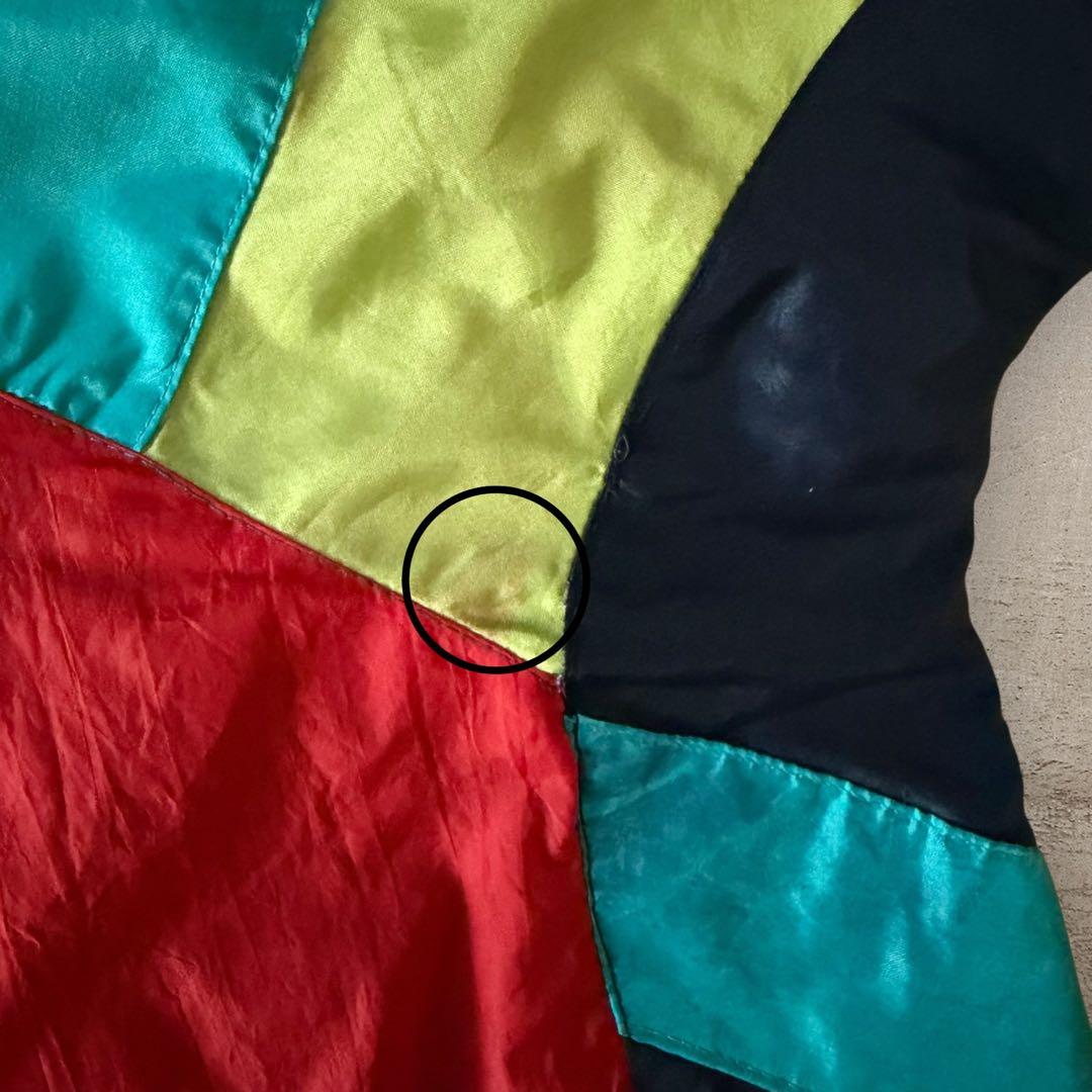 希少80sアディダスナイロンジャケットトレフォイル刺繍ロゴ好配色Y2Kレトロ古着