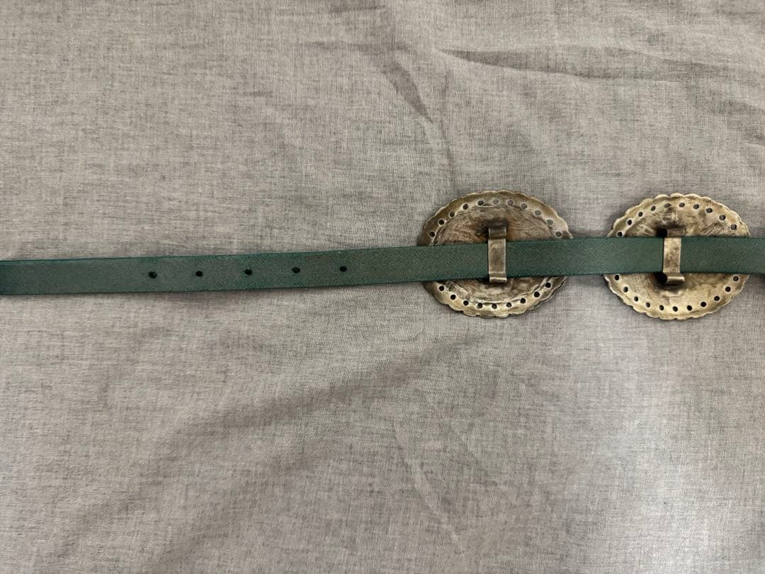 メタルアクセント レザー ベルト　S コンチョベルト　rrl RRL