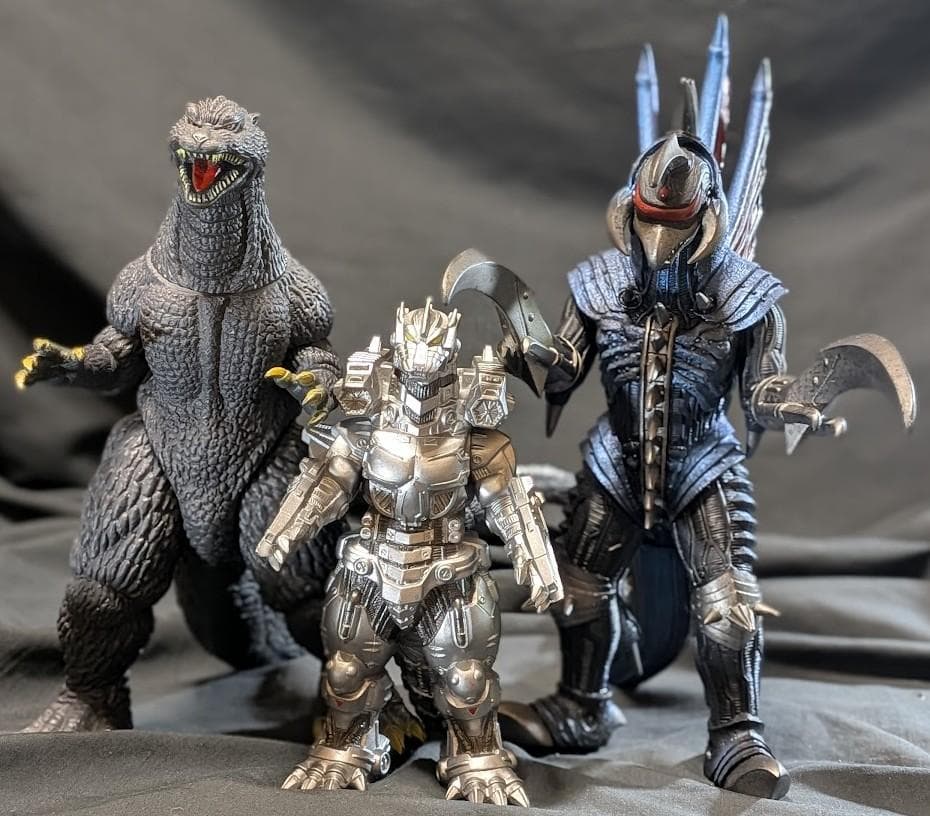 ＦＷゴジラ＆ガイガン（公開年発売版）＋機龍（現行サイズ）バンダイソフビ