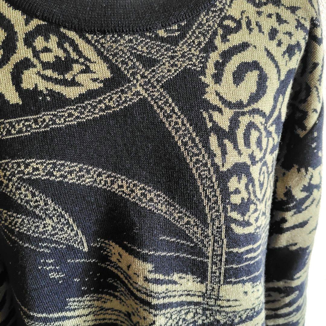 美品☆　レオナール　ニットロングワンピース 　黒・カーキ 長袖