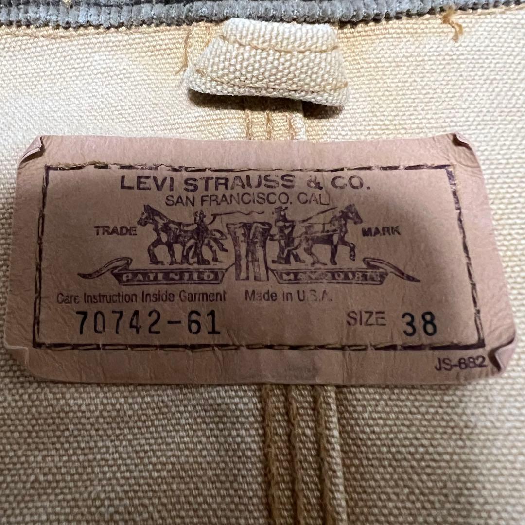 USA製 リーバイス ワークジャケットM相当38 ベージュ 90s 70742