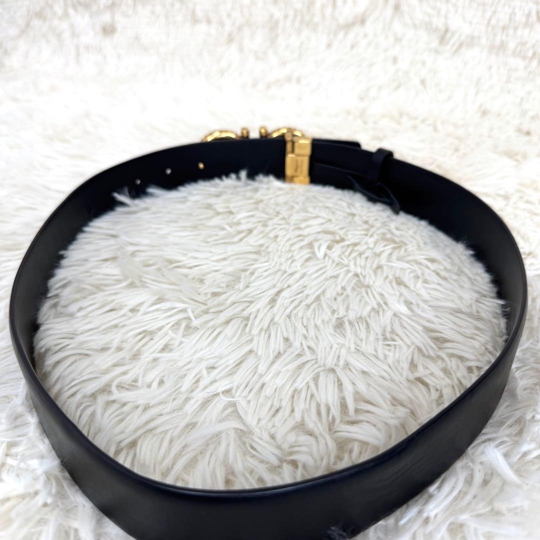 希少 フェラガモ ダブルガンチーニ ベルト ロープ ゴールド ブラック