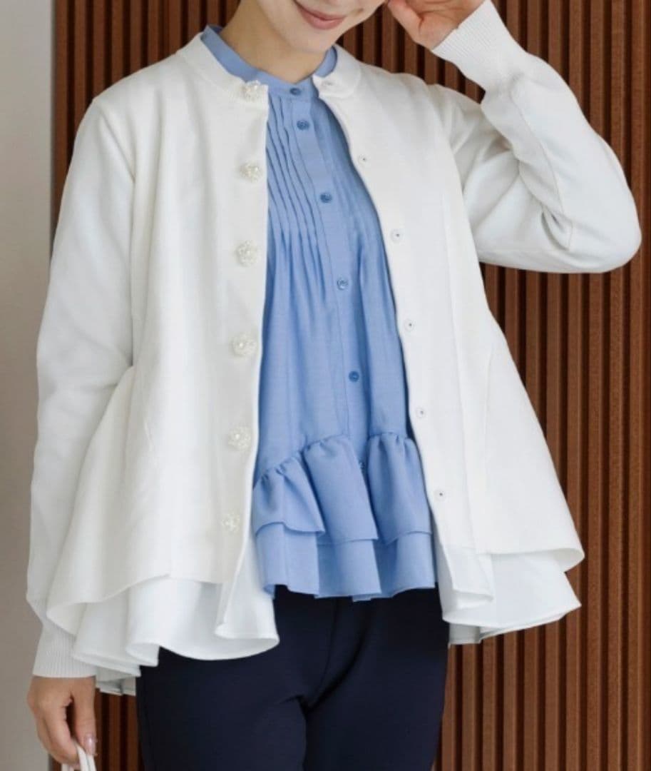 25AW Sono/ソーノ オーナメントパール3Dレイヤードニットカーディガン