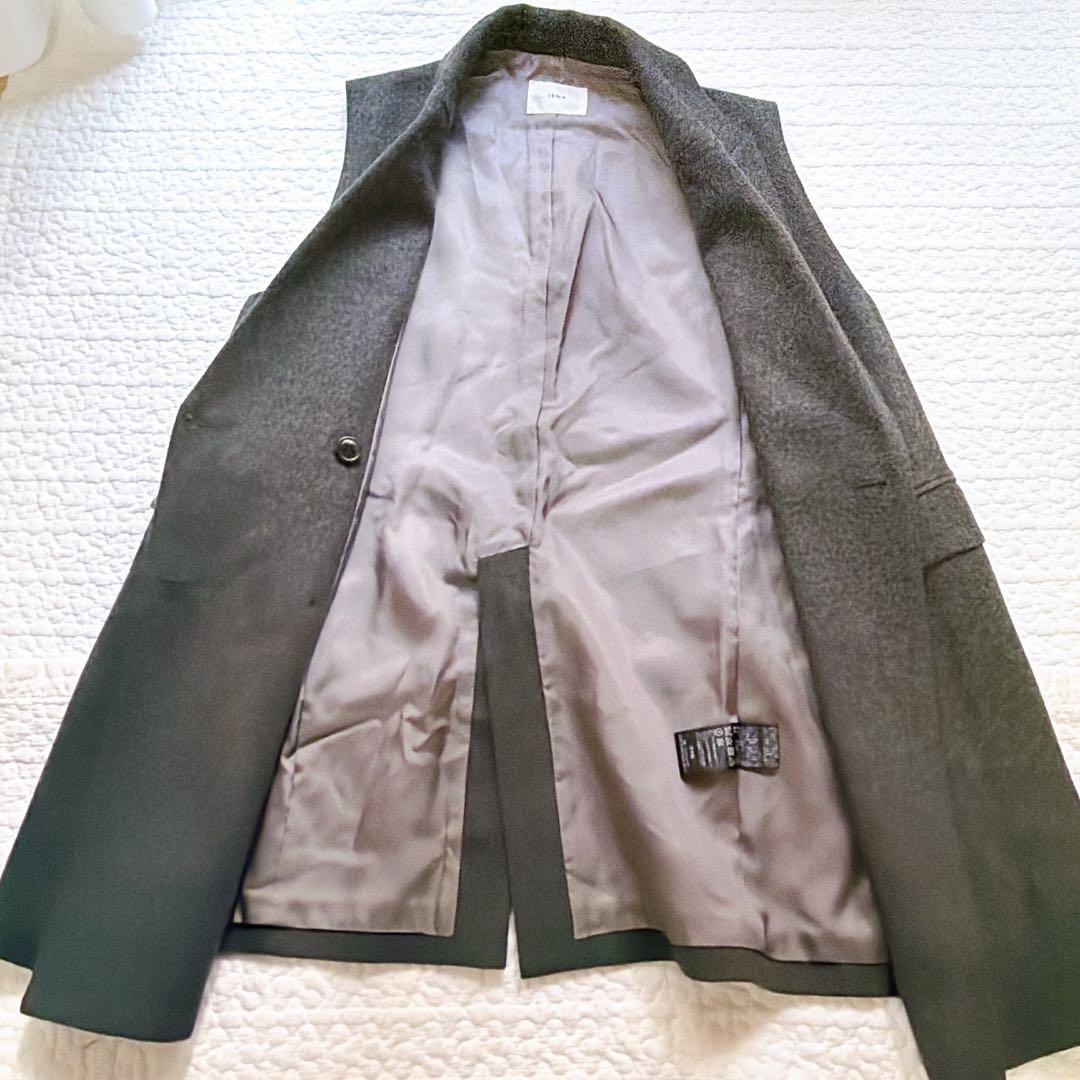 極美品⚑イエナ　テーラードベスト　ジレ　ダブルボタン　スーパー100's グレー