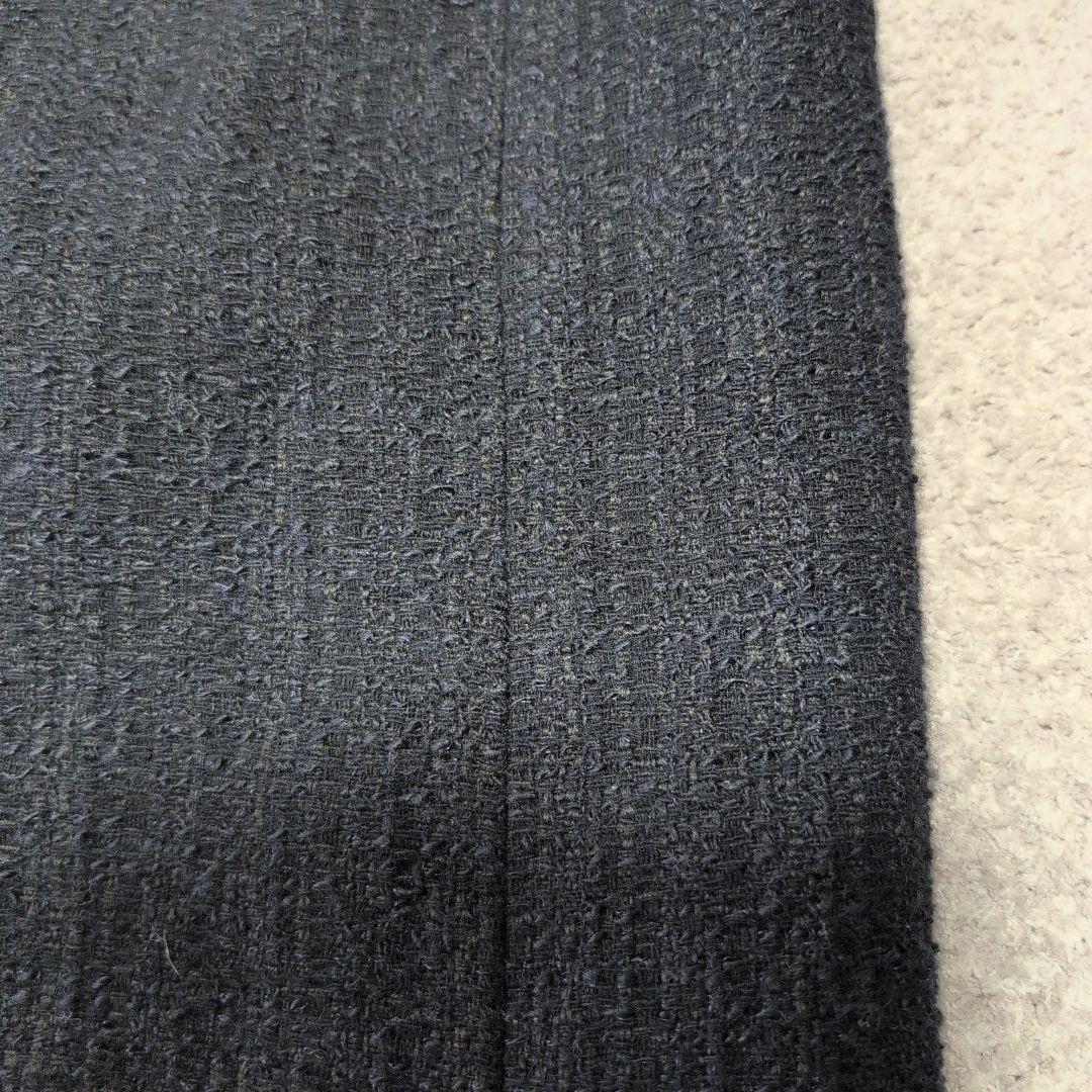 AMACA アマカ　尾州素材ツイードネイビーワンピース　ジャンパースカート　近年