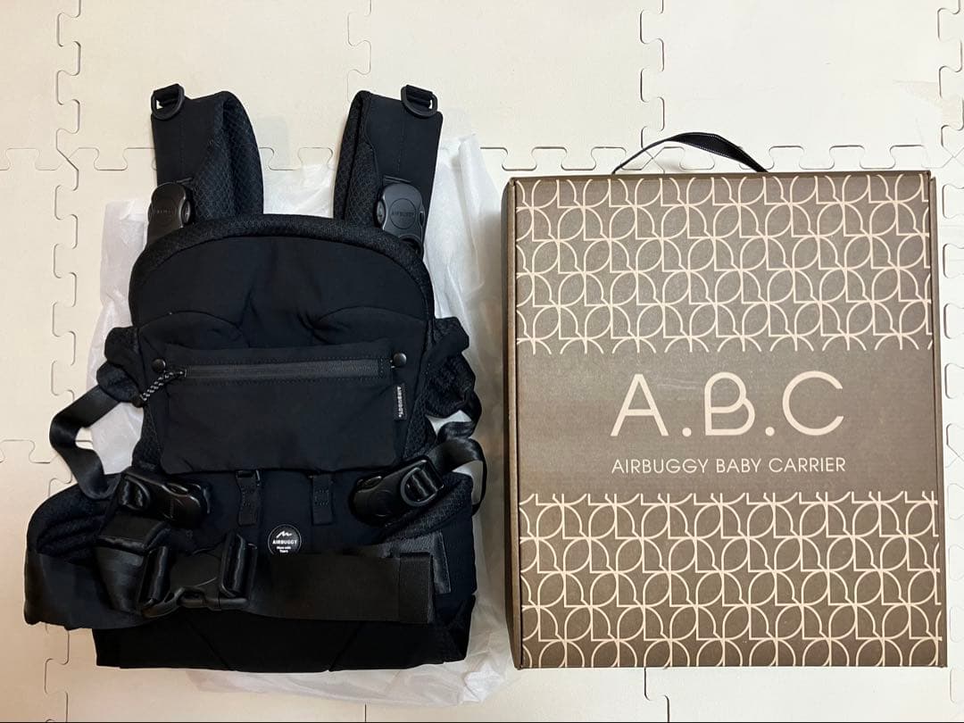 エアバギー ベビーキャリア ブラック 箱・説明書有AIRBUGGY 抱っこ紐