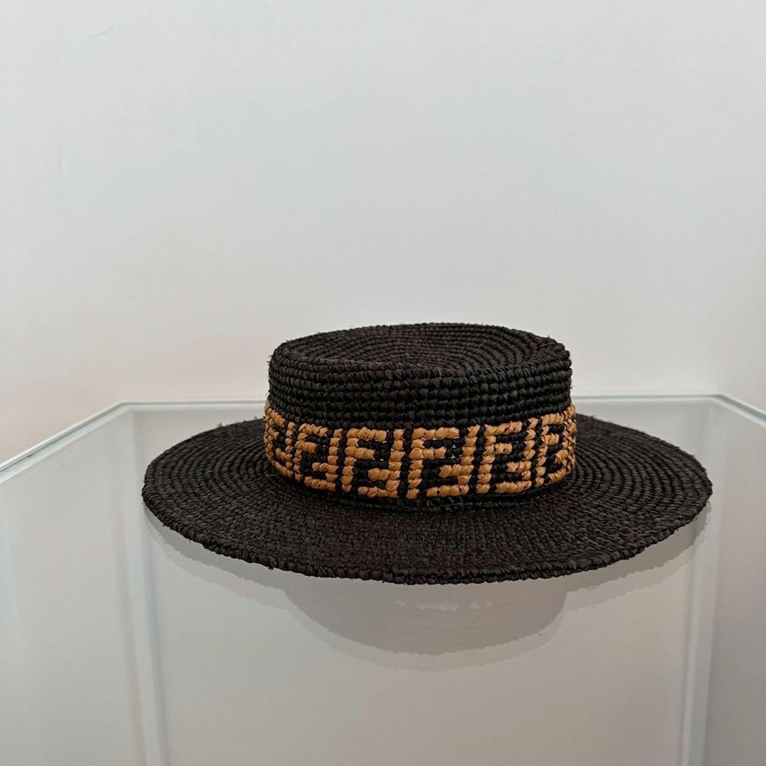 【新品未使用】FENDI ロゴ ストロー バケット ハット ユニセックス