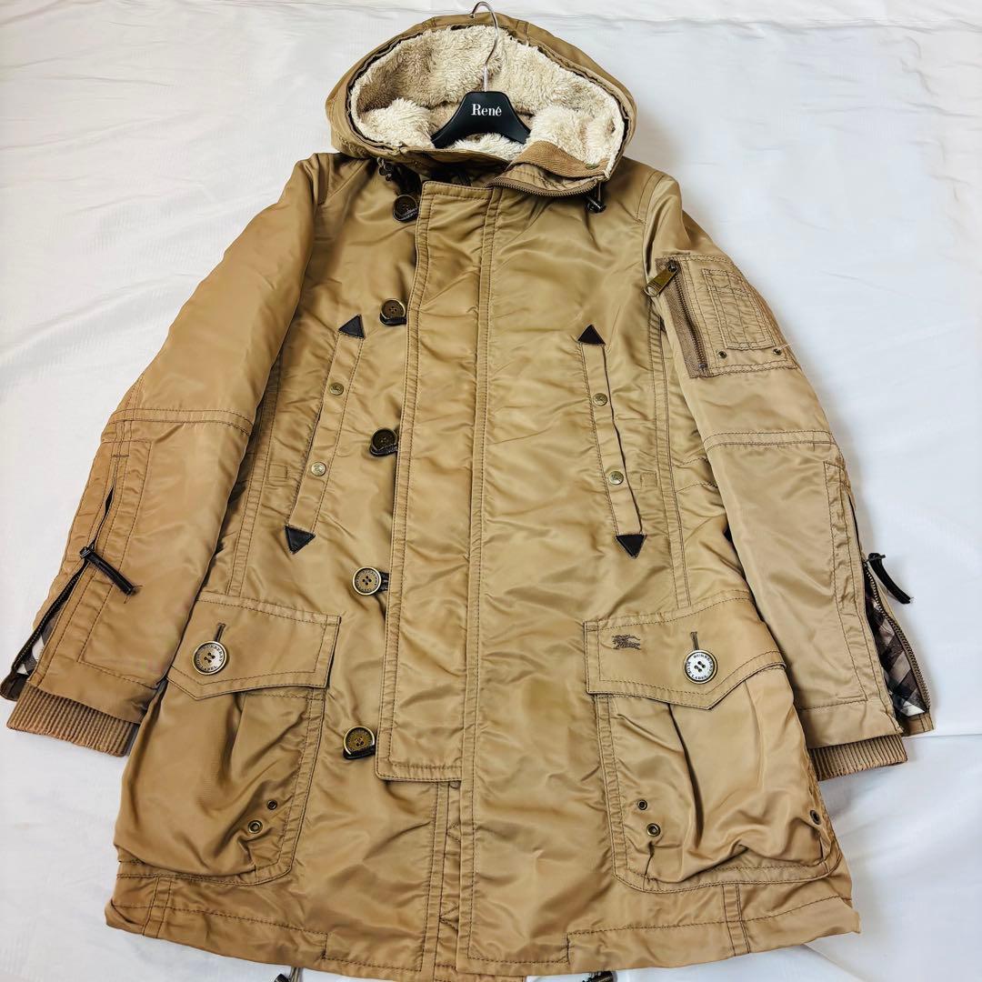 美品 BURBERRY BLUE LABEL モッズコート ノバチェック ロング