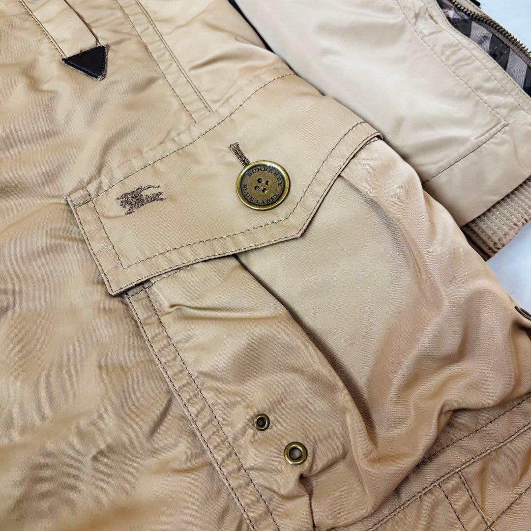 美品 BURBERRY BLUE LABEL モッズコート ノバチェック ロング