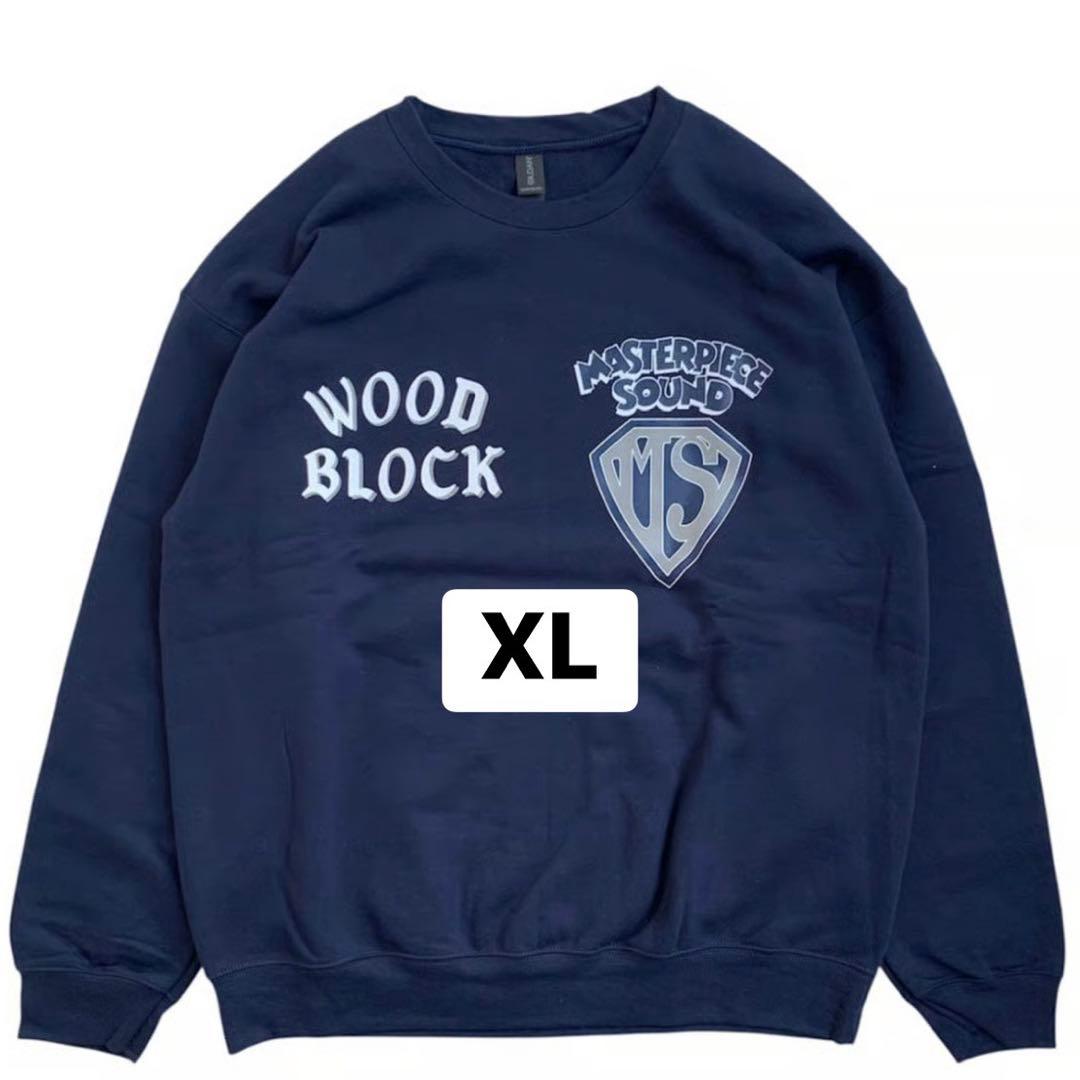 WoodBlock 8oz CREW SWEAT 紺 navy スウェット XL