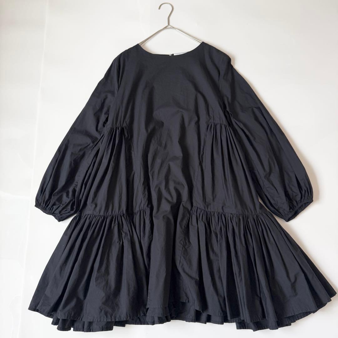 Merlette マーレット BYWARD ギャザースリーブ ティアードドレス