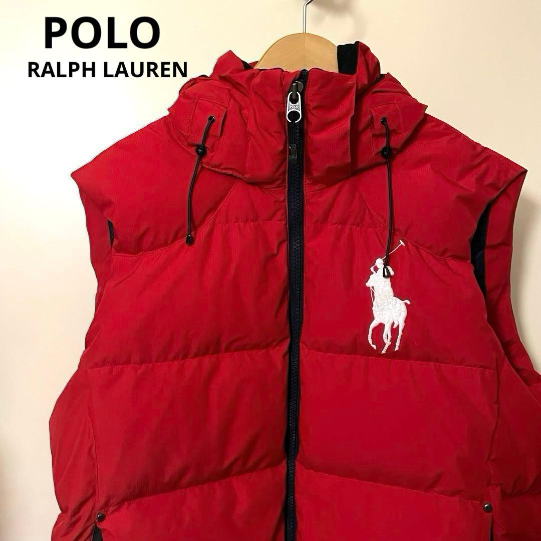 【現行QRタグ】POLO RALPH LAUREN ダウンベスト　赤