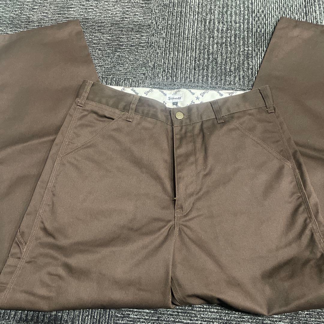 schottブラウン チノパン バックポケット付き