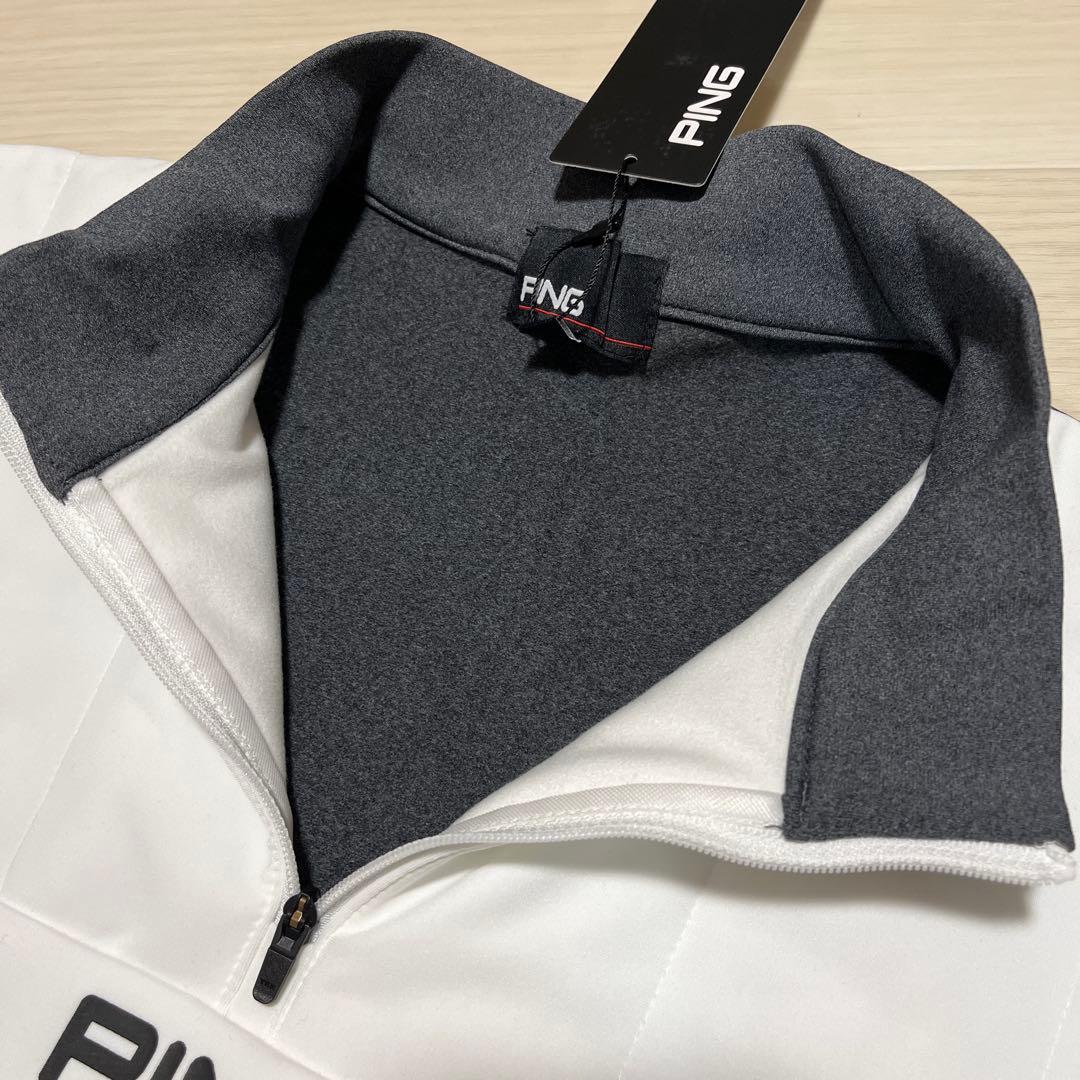 新品 PING エアーフレイク キルティング ハーフジップ シャツ ピン