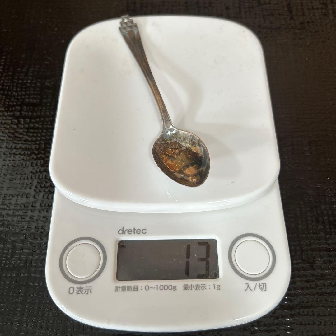 新品◆②純銀製　装飾的ハンドル スプーン6本セット　昭和レトロ　生駒時計店