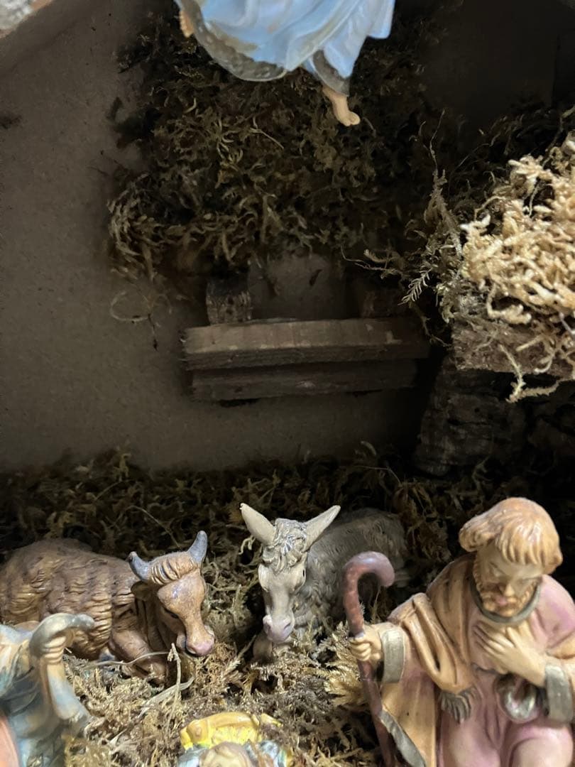 イタリー製 クリスマス プレゼピオ 馬小屋 降誕セット 手作り 人形11体付