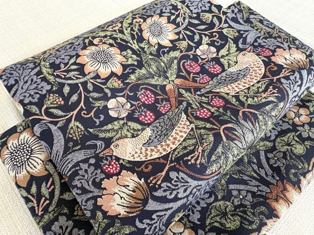 付け帯　作り帯　三部式　リバーシブル　ウィリアムモリス　ハンドメイド