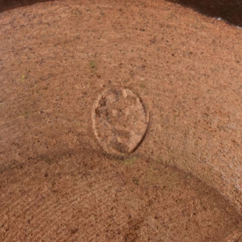 茶道具　膳所焼　淡海ぜぜ　平茶入　仕覆付　宗達極書付箱　M　8488