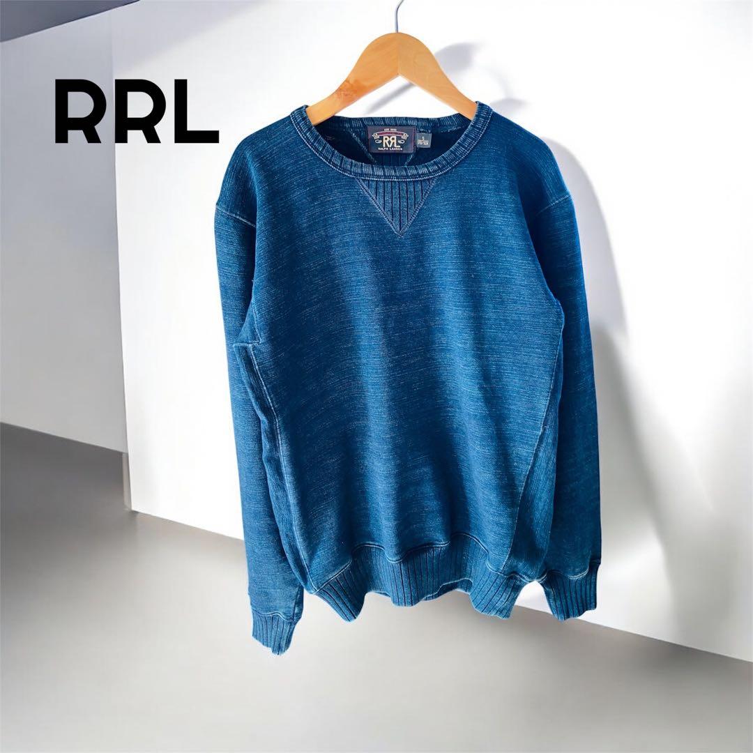RRL RALPH LAUREN インディゴ染 ビンテージ加工 スウェット