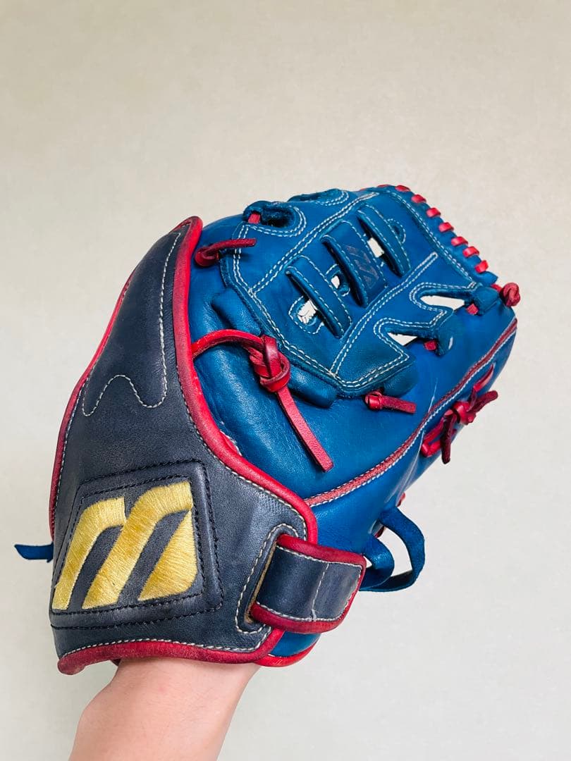 ✨美品✨ミズノ　MIZUNO 野球グローブ　青　ブルー　旧ミズノ　希少品❣️