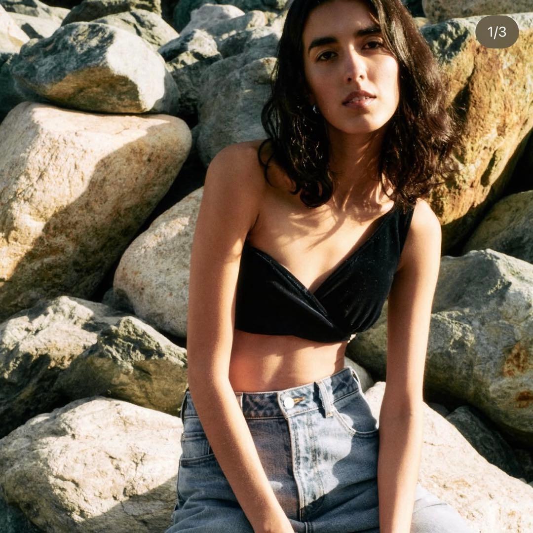 anuans アニュアンス ワンショルダーセパレートスイムウェア ブラウンM水着