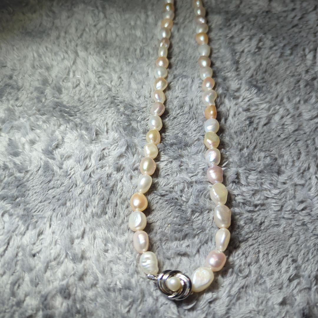 淡水真珠パール ロングネックレス バロックフォーマル 45cm