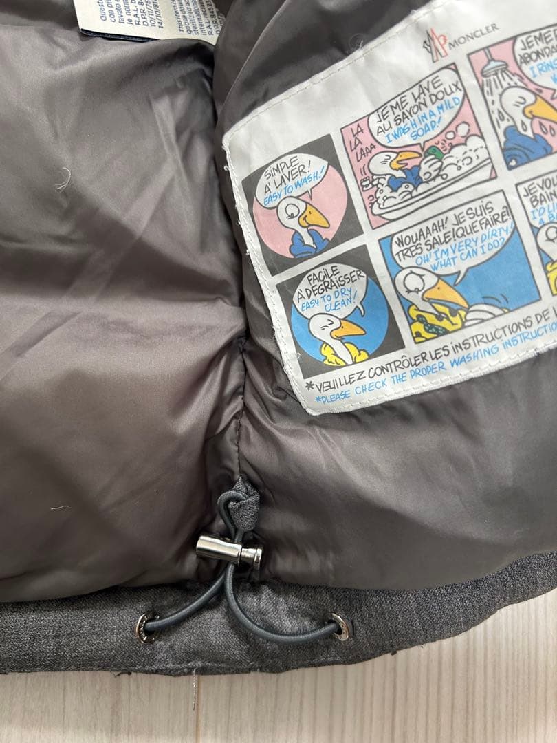 MONCLER モンジュネーブル グレー フード付きダウンジャケット サイズ0