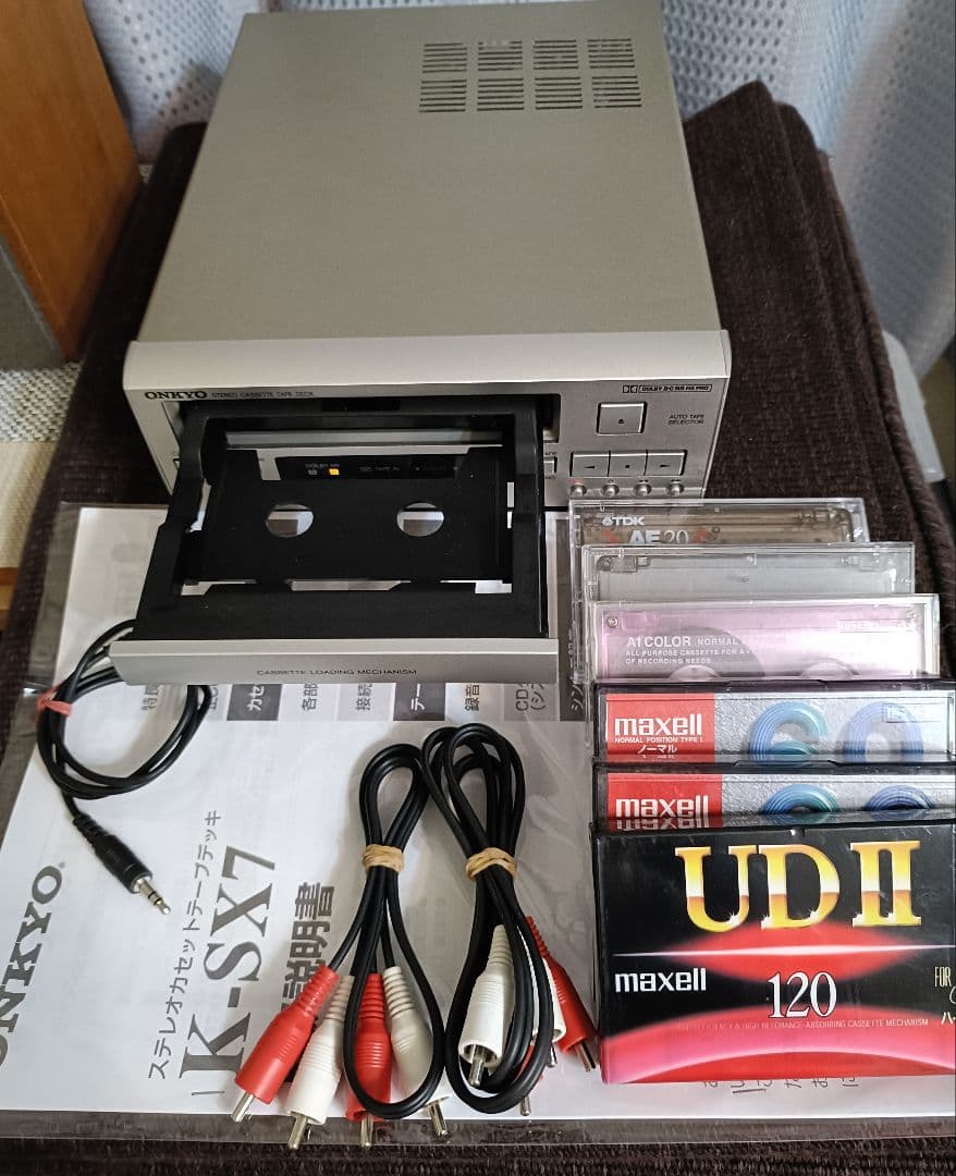 ONKYO K-SX7 カセットデッキ 整備済　完動品 各ケーブル テープ付