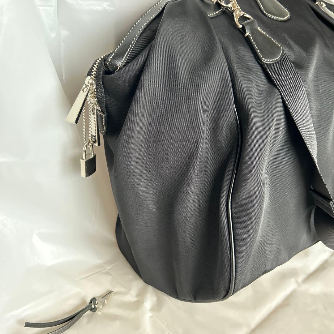 アニエスベー ボストンバッグ 旅行用 トートバッグ　鍵付き 黒　2way 美品