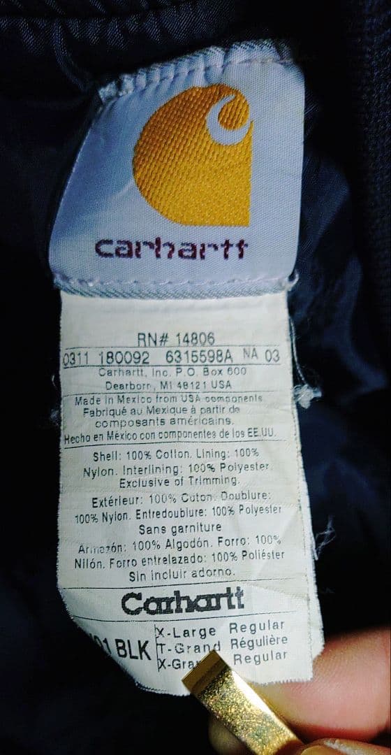 ⬛Carhartt ダック ベストUSED旧タグ【黒】
