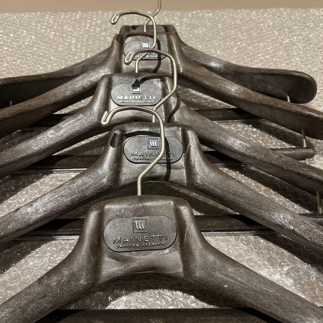 【美品】MAINETTI 高級ハンガー 5本セット ダークブラウン マイネッティ