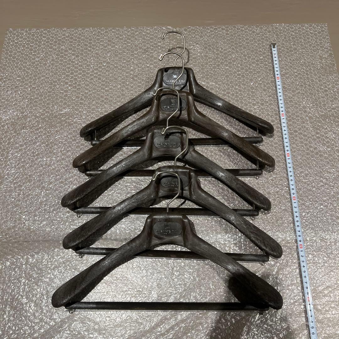 【美品】MAINETTI 高級ハンガー 5本セット ダークブラウン マイネッティ