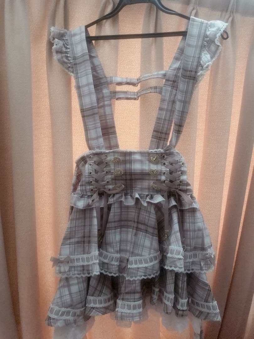 ♡ LIZLISA はしごリボンチェックティアードスカパン ♡