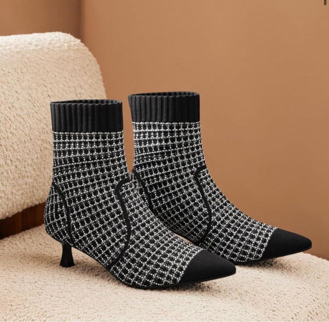 VIVAIA 撥水　ブーティ　ツイード　ほぼ新品