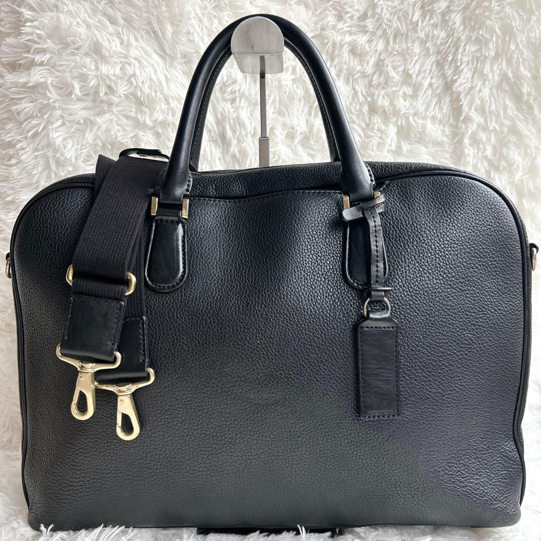 美品◎HERGOPOCH ビジネスバッグ 2way レザー A4 ブラック