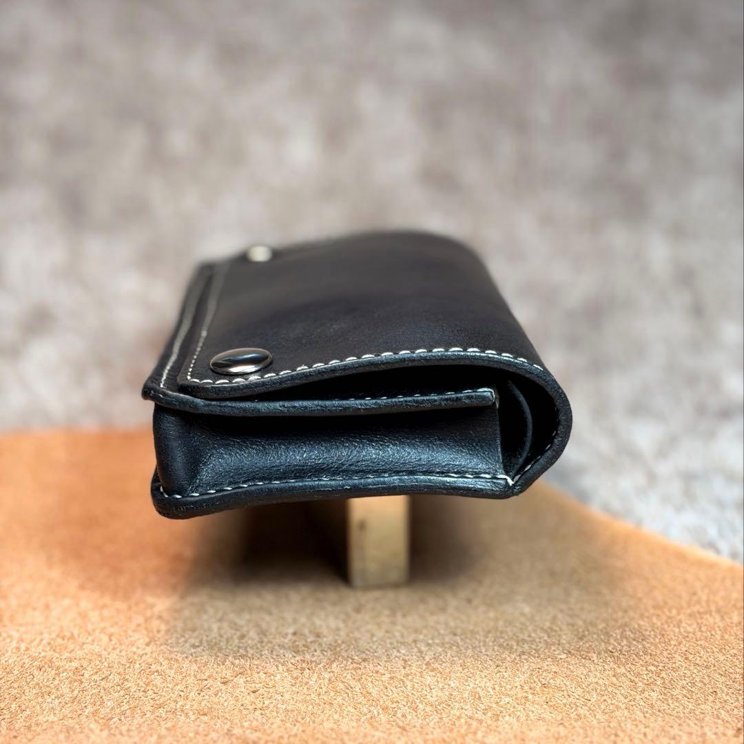 ◎柔らかい二つ折りシャグポーチ.スムース革◎