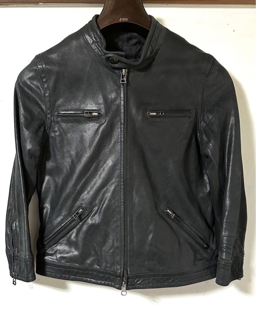 mirror of SHINZONE レザーシングルライダース黒38シンゾーン