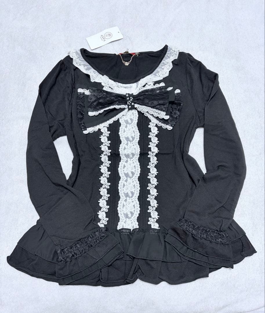 希少axes femme ビッグリボン　トップス　フリル　リズリサ姫系　タグ付き